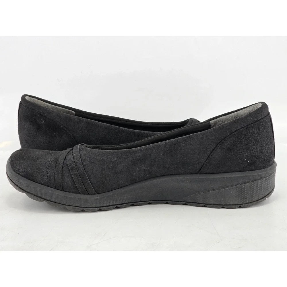 LifeStride Bzees Air Step Shoes Womens 9.5M Black Wedge Slip On -Excellent